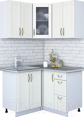 Кухонный гарнитур Интерлиния Мила Крафт 1.2x1.2 (дуб полярный)