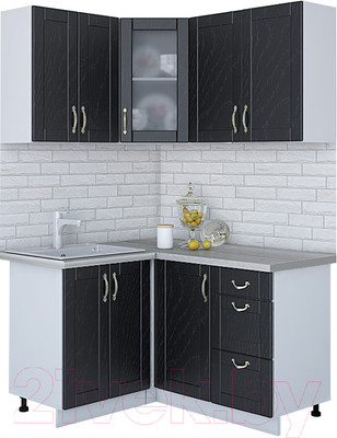 Кухонный гарнитур Интерлиния Мила Крафт 1.2x1.4 (дуб английский)