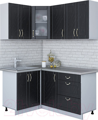 Кухонный гарнитур Интерлиния Мила Крафт 1.2x1.6 (дуб английский)