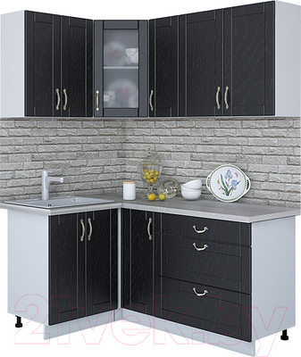 Кухонный гарнитур Интерлиния Мила Крафт 1.2x1.7 (дуб английский)