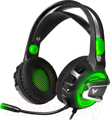 Наушники-гарнитура Crown CMGH-3002 (черный/зеленый)