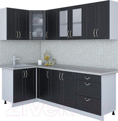 Кухонный гарнитур Интерлиния Мила Крафт 1.2x2.4 (дуб английский)