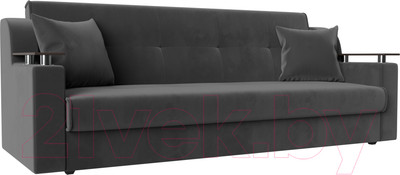 Диван Лига Диванов Сенатор / 100623 (велюр MR, серый)