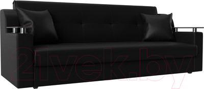 Диван Лига Диванов Сенатор / 100632 (экокожа, черный)