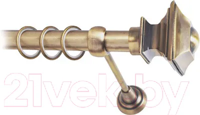 Карниз для штор Lm Decor Верди 030 1р гладкий 25мм (антик, 1.6м)