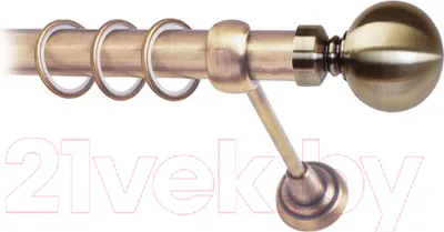 Карниз для штор Lm Decor Шар большой 059 1р гладкий 25мм (антик, 1.6м)