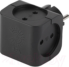 Электроразветвитель ЭРА SP-4-B / Б0008207 (черный)