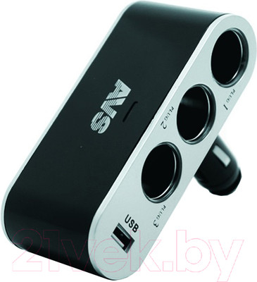 Разветвитель в прикуриватель AVS CS312U / 43265