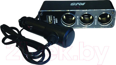 Разветвитель в прикуриватель AVS CS313U / 43266