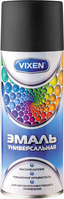 Эмаль автомобильная Vixen RAL 9005 / VX-10905 (520мл, черный матовый)