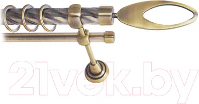 Карниз для штор Lm Decor Эллипс 178 1р витой 25мм (антик, 1.8м)
