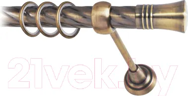 Карниз для штор Lm Decor Гиро 071 1р витой 25мм (антик, 1.6м)
