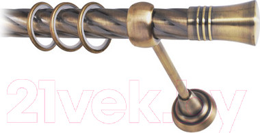 Карниз для штор Lm Decor Гиро 071 1р витой 25мм (антик, 1.8м)