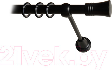 Карниз для штор Lm Decor Гиро 071 1р гладкий 25мм (черный матовый, 1.6м)