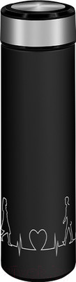 Термос для напитков Lara LR04-19 (черный/сталь)