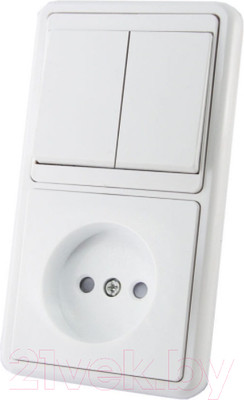 Блок выключатель+розетка TDM SQ1813-0005