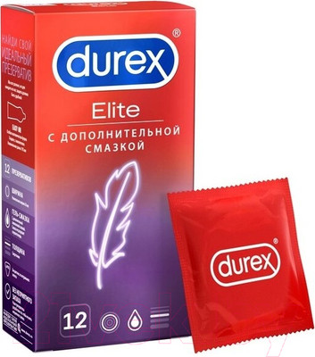 Презервативы Durex №12 Elite Сверхтонкие с дополнительной смазкой (12шт)
