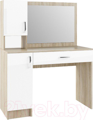 Туалетный столик с зеркалом ДСВ Софи СМС 1100.1 New (сонома/белый глянец)