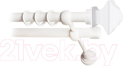 Карниз для штор Lm Decor Верди 030 2р гладкий 25/19мм (белый глянец, 3м)