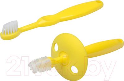 Набор зубных щеток для новорожденных Roxy-Kids RTM-002 (желтый)