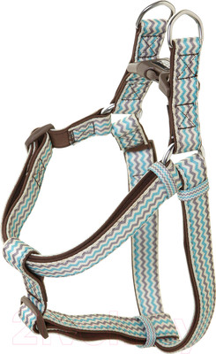 Шлея DOOG Benji / HARBBZ-L (L, коричнево-голубой зигзаг)