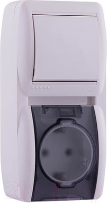 Блок выключатель+розетка Lezard Nata 710-0200-172