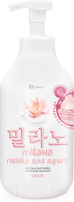 Гель для душа Grass Milana пенка с экстрактом хлопка и молочными протеинами / 125466 (750мл)