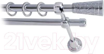 Карниз для штор Lm Decor Византия 066 2р гладкий 25/16мм (хром, 1.6м)