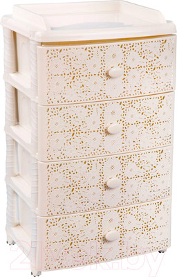 Комод пластиковый Альтернатива Лаура / М6839 (слоновая кость)