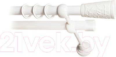 Карниз для штор Lm Decor Византия 066 2р гладкий 25/19мм (белый глянец, 3м)