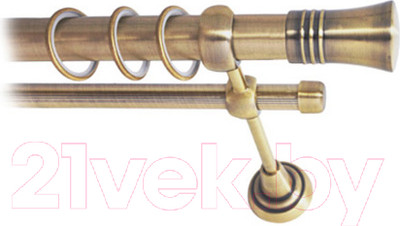 Карниз для штор Lm Decor Гиро 071 2р гладкий 25/16мм (антик, 1.6м)