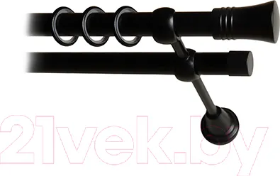 Карниз для штор Lm Decor Гиро 071 2р гладкий 25/19мм (черный матовый, 1.8м)