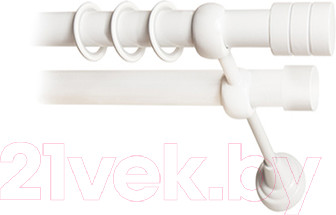 Карниз для штор Lm Decor Цилиндр 088 2р гладкий 25/19мм (белый глянец, 1.6м)