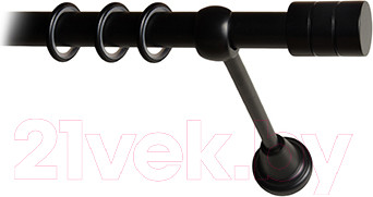 Карниз для штор Lm Decor Цилиндр 088 1р гладкий 25мм (черный мат, 2.8м)