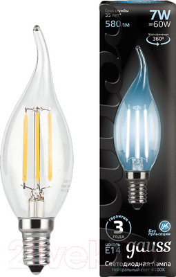 Лампа Gauss Filament Candle E14 7W 4100K / 104801207