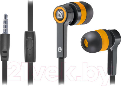 Наушники-гарнитура Defender Pulse-420 / 63420 (оранжевый)