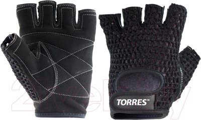Перчатки для пауэрлифтинга Torres PL6045S (S, черный)