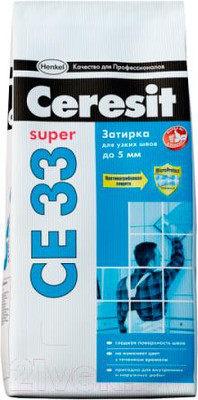Фуга цементная Ceresit CE 33 (5кг, белый)
