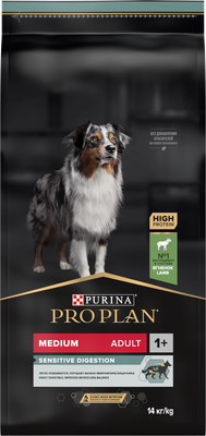 Сухой корм для собак Pro Plan Adult Medium Sensitive Digestion с ягненком (14кг)