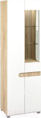 Шкаф-пенал с витриной Мебель-Неман Леонардо МН-026-01/1 (белое дерево/дуб сонома)