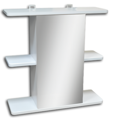 Шкаф с зеркалом для ванной Гамма 10 (белый, левый)