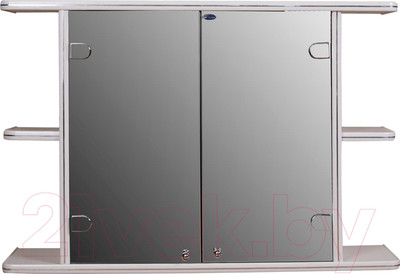 Шкаф с зеркалом для ванной Гамма 11 (белый)