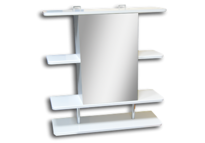 Шкаф с зеркалом для ванной Гамма 15/1 (белый, левый)