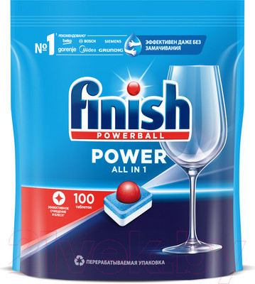Таблетки для посудомоечных машин Finish PowerBall Все в 1 (100шт)