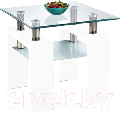 Журнальный столик Halmar Diana H Kwadrat (белый лак)