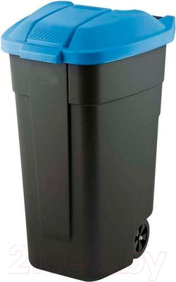 Контейнер для мусора Curver 12900-857-60 / 214127 (110л, черный/голубой)
