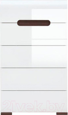 Комод Black Red White Azteca S205-KOM5S/10/6 (белый/белый блеск)