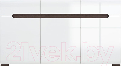 Тумба Black Red White Azteca S205-KOM3D3S/8/15 (белый/белый блеск)