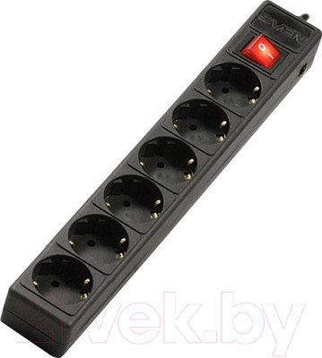 Сетевой фильтр Sven Surge Protector Optima 3.0 (черный, 6 розеток)