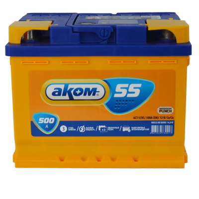 Автомобильный аккумулятор AKOM 6СТ-55 Евро / 555000009 (55 А/ч)